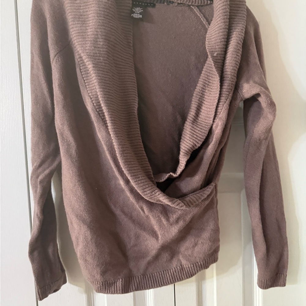 Apostrophe Brown Cowl Neck Sweater - Picture 2 of 4
